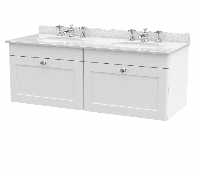 1200mm Wall Hung 2 Drawer Vanity & Marble Top