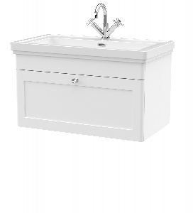 800mm Wall Hung 1-Drawer Vanity & Basin 1TH