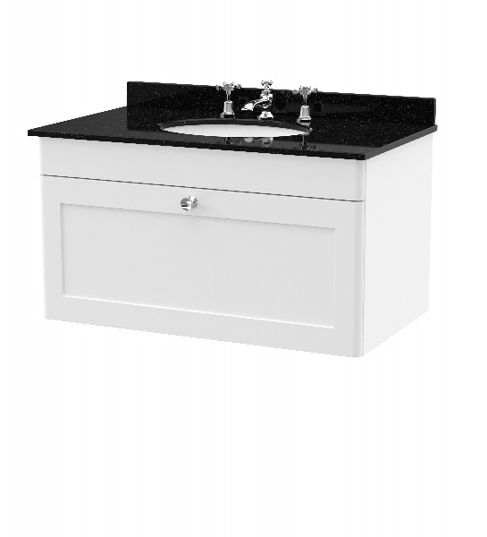 800mm Wall Hung 1 Drawer Vanity & Marble Top 3TH