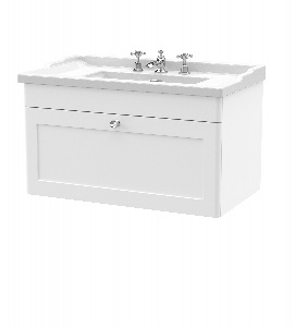 800mm Wall Hung 1 Drawer Vanity & Basin 3TH