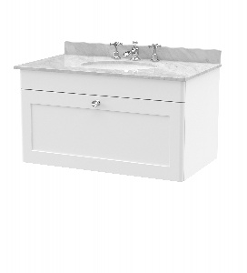 800mm Wall Hung 1 Drawer Vanity & Marble Top 3TH