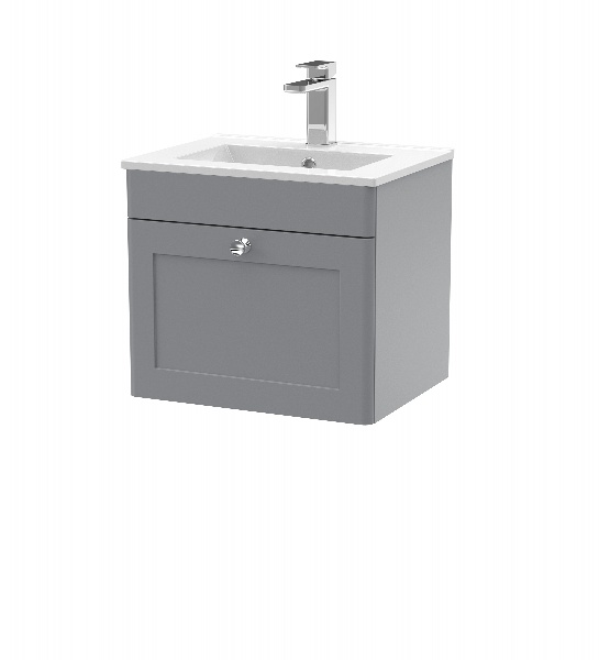 500mm Wall Hung 1 Drawer Vanity & Basin 2