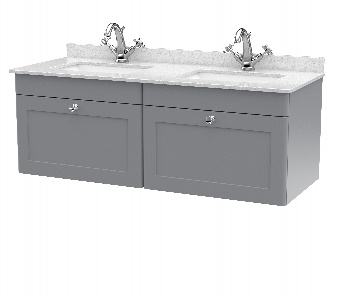 1200mm Wall Hung 2 Drawer Vanity & Marble Top