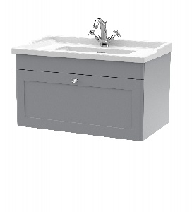 800mm Wall Hung 1 Drawer Vanity & Basin 1TH