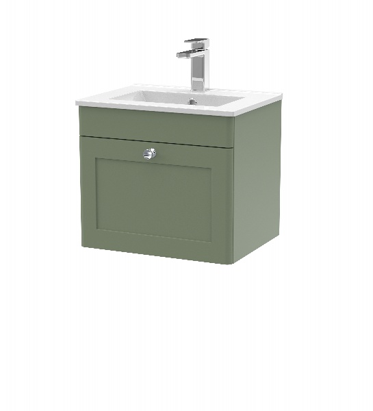 500mm Wall Hung 1 Drawer Vanity & Basin 2