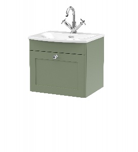 500mm Wall Hung 1-Drawer Unit & Curved Basin