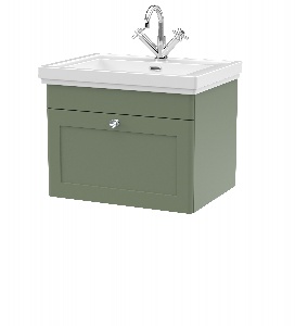 600mm Wall Hung 1-Drawer Vanity & Basin 1TH