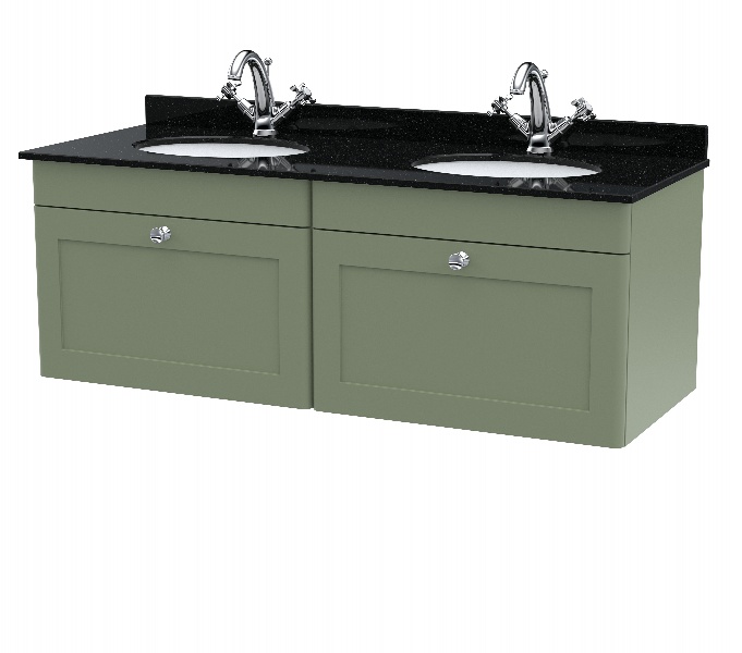 1200mm Wall Hung 2 Drawer Vanity & Marble Top