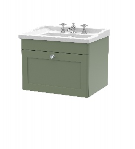 600mm Wall Hung 1 Drawer Vanity & Basin 3TH