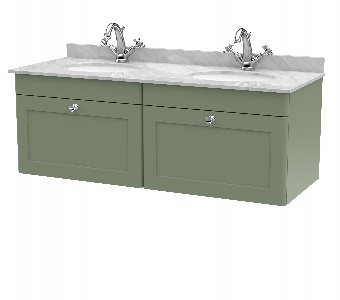 1200mm Wall Hung 2 Drawer Vanity & Marble Top