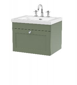 600mm Wall Hung 1-Drawer Vanity with Basin - 3 Tap Hole