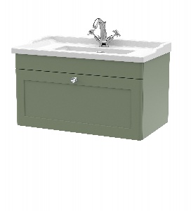 800mm Wall Hung 1 Drawer Vanity & Basin 1TH