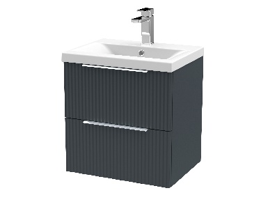 500mm Wall Hung 2 Drawer Vanity & Basin 1