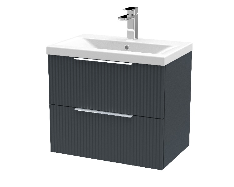 600mm Wall Hung 2 Drawer Vanity & Basin 1