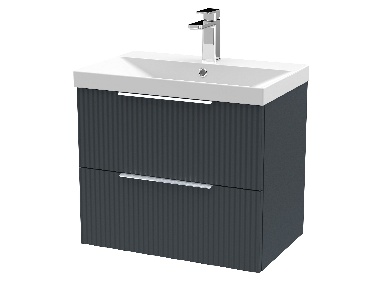 600mm Wall Hung 2 Drawer Vanity & Basin 3