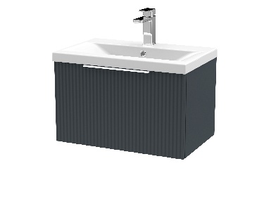 600mm Wall Hung Single Drawer Vanity & Basin 1