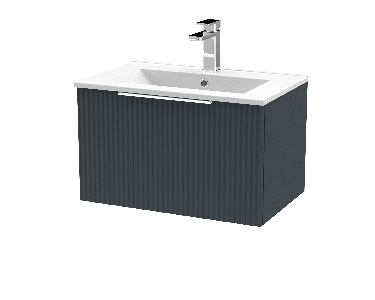 600mm Wall Hung Single Drawer Vanity & Basin 2