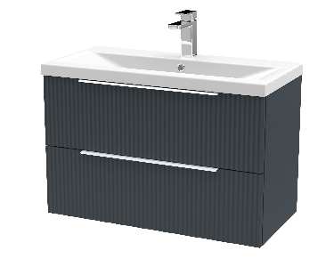 800mm Wall Hung 2 Drawer Vanity & Basin 1