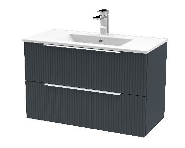 800mm Wall Hung 2 Drawer Vanity & Basin 2