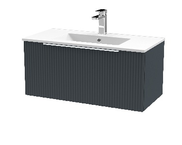 800mm Wall Hung Single Drawer Vanity & Basin 2