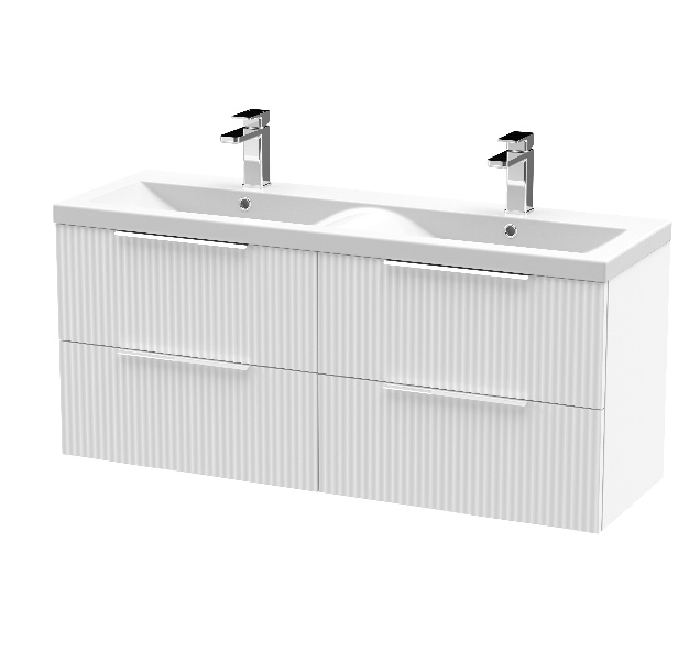 1200mm Wall Hung 4 Drawer Vanity & Double Basin