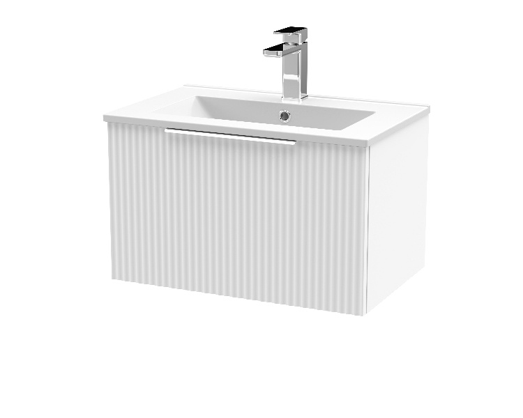 600mm Wall Hung Single Drawer Vanity & Basin 2