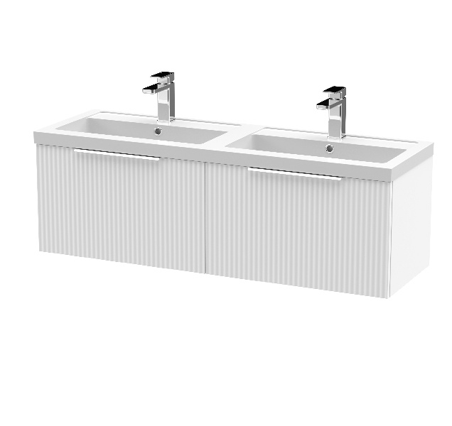 1200mm Wall Hung 2 Drawer Vanity & Double Basin