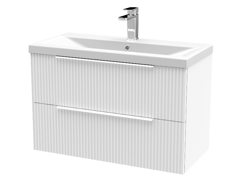 800mm Wall Hung 2 Drawer Vanity & Basin 1