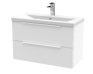 800mm Wall Hung 2 Drawer Vanity & Basin 1