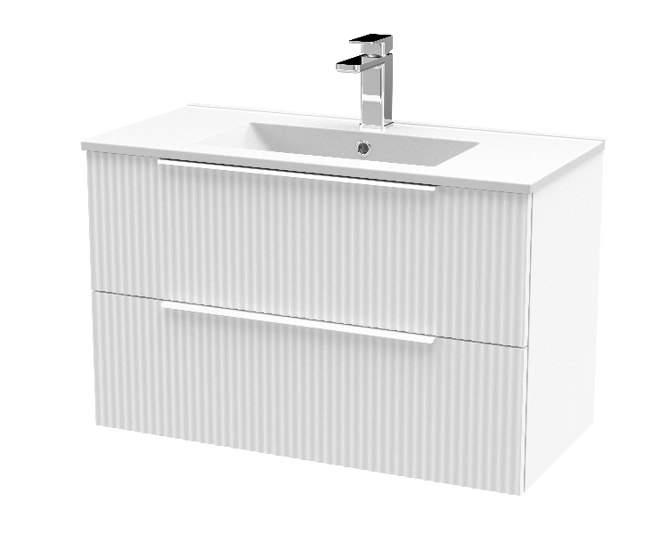 800mm Wall Hung 2 Drawer Vanity & Basin 2