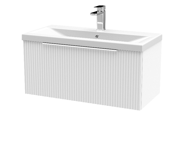 800mm Wall Hung Single Drawer Vanity & Basin 1