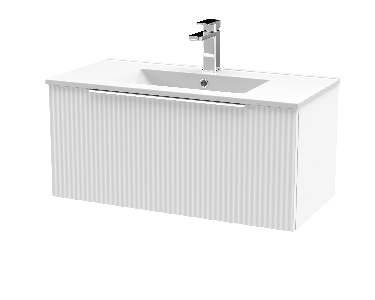 800mm Wall Hung Single Drawer Vanity & Basin 2