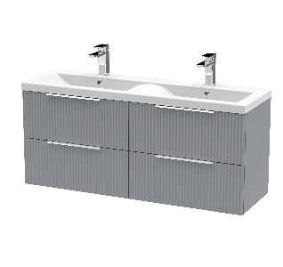 1200mm Wall Hung 4 Drawer Vanity & Double Basin