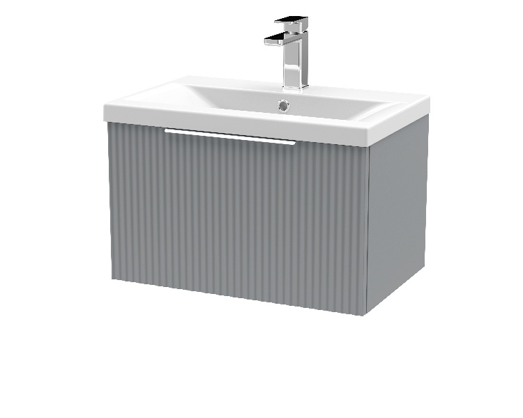 600mm Wall Hung Single Drawer Vanity & Basin 1