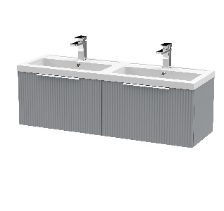 1200mm Wall Hung 2 Drawer Vanity & Double Basin