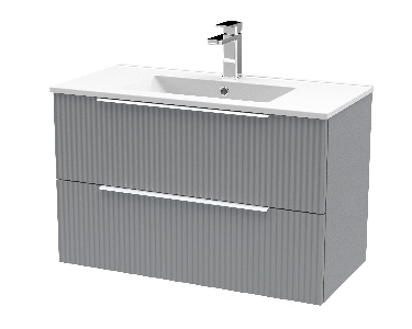 800mm Wall Hung 2 Drawer Vanity & Basin 2