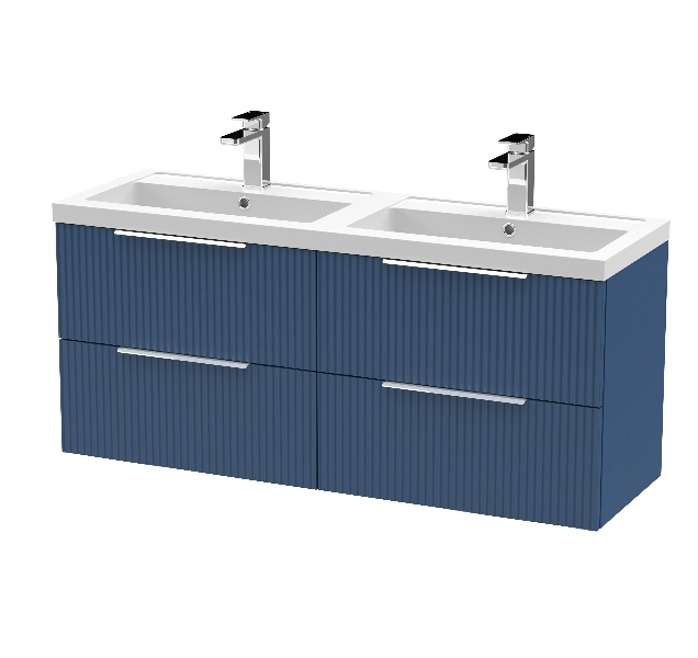 1200mm Wall Hung 4 Drawer Vanity & Double Basin