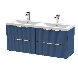 1200mm Wall Hung 4 Drawer Vanity & Double Basin