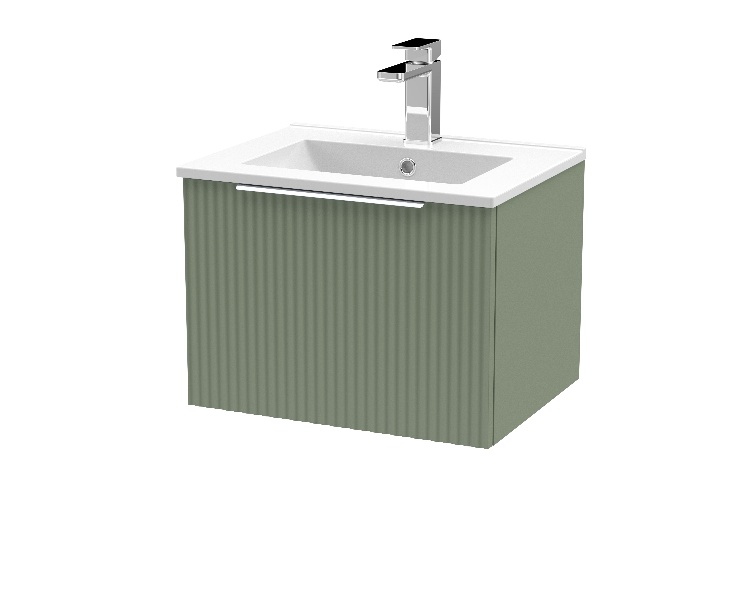 500mm Wall Hung Single Drawer Vanity & Basin 2