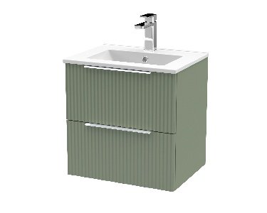 500mm Wall Hung 2 Drawer Vanity & Basin 2