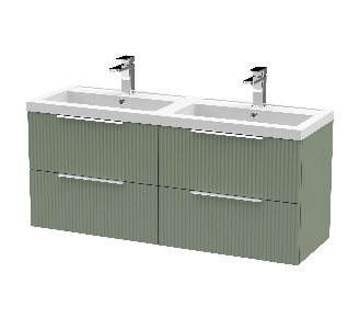 1200mm Wall Hung 4 Drawer Vanity & Double Basin