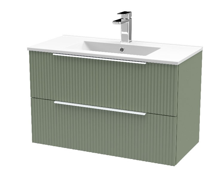 800mm Wall Hung 2 Drawer Vanity & Basin 2