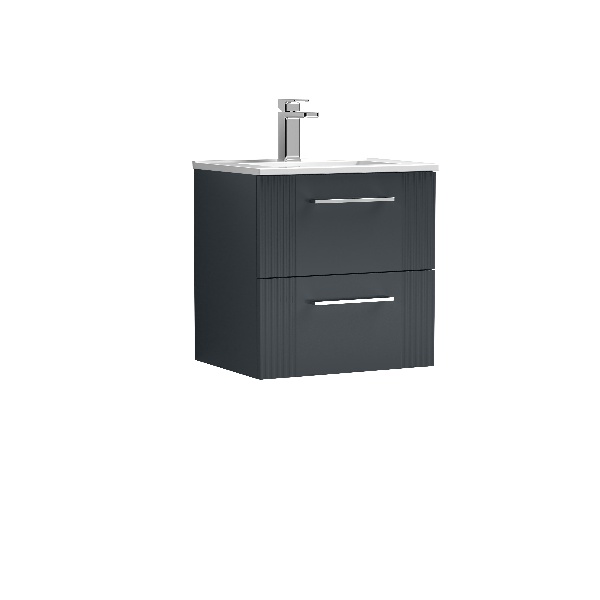 500mm Wall Hung 2 Drawer Vanity & Basin 2