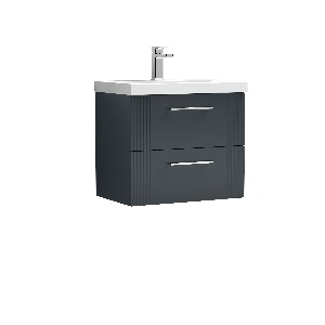 600mm Wall Hung 2 Drawer Vanity & Basin 3