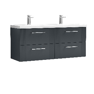 1200mm Wall Hung 4 Drawer Vanity & Double Basin