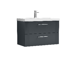 800mm Wall Hung 2 Drawer Vanity & Basin 3