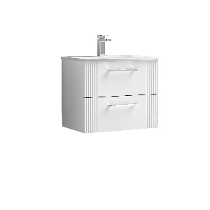 600mm Wall Hung 2 Drawer Vanity & Basin 4