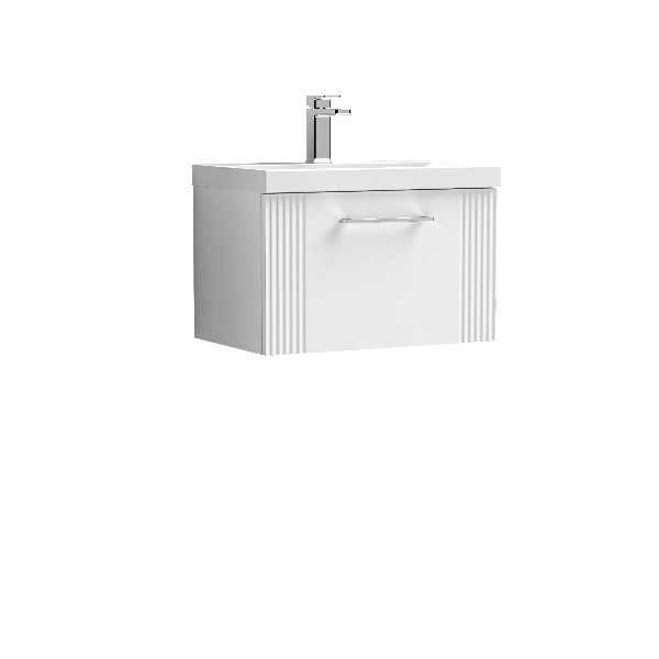 600mm Wall Hung Single Drawer Vanity & Basin 1