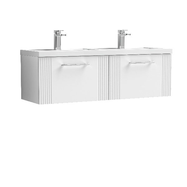 1200mm Wall Hung 2 Drawer Vanity & Double Basin