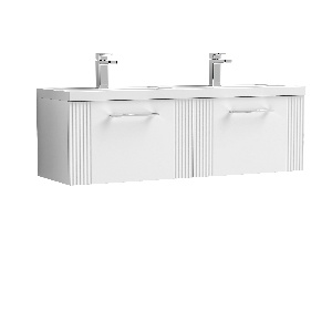 1200mm Wall Hung 2 Drawer Vanity & Double Basin